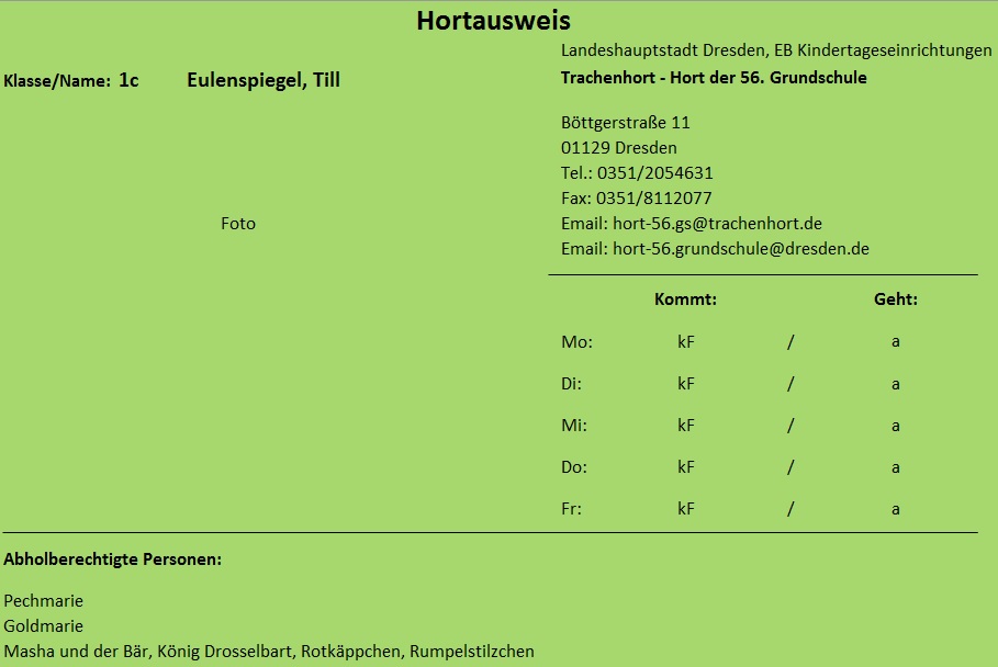 Hortausweis Seite 1